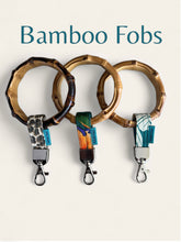 Load image into Gallery viewer, Natural Bamboo Bracelet Key Ring