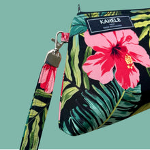 Load image into Gallery viewer, Mai Tai Clutch - Hibiscus Blooms on Black
