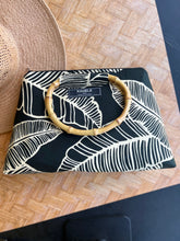 Load image into Gallery viewer, Makena Handbag: Black Banana Leaf
