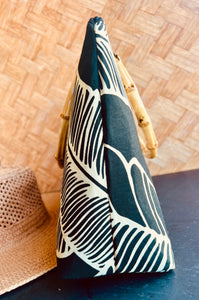 Makena Handbag: Black Banana Leaf