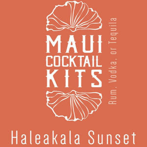 Maui Cocktail Kit Logo and Haleakala Sunset flavor suggesting Rum be used with this infusion. Vodka and Tequila are a close second place