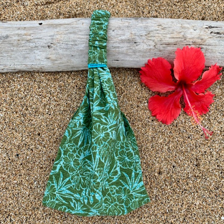 Olive Green and Mint Headwrap