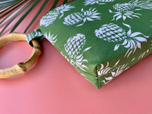 Load image into Gallery viewer, Green Pineapple Bamboo Manini Wristlet
